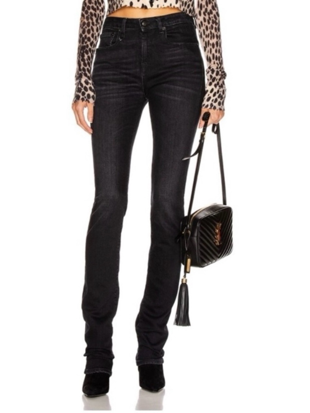 R13 Allison Slim Black Jeans SZ 25
